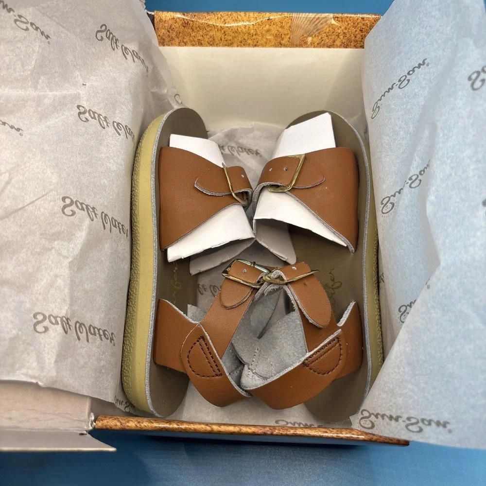 NEW SUN-SAN SALT WATER SANDALS TAN BROWN  TODDLER SIZE 9